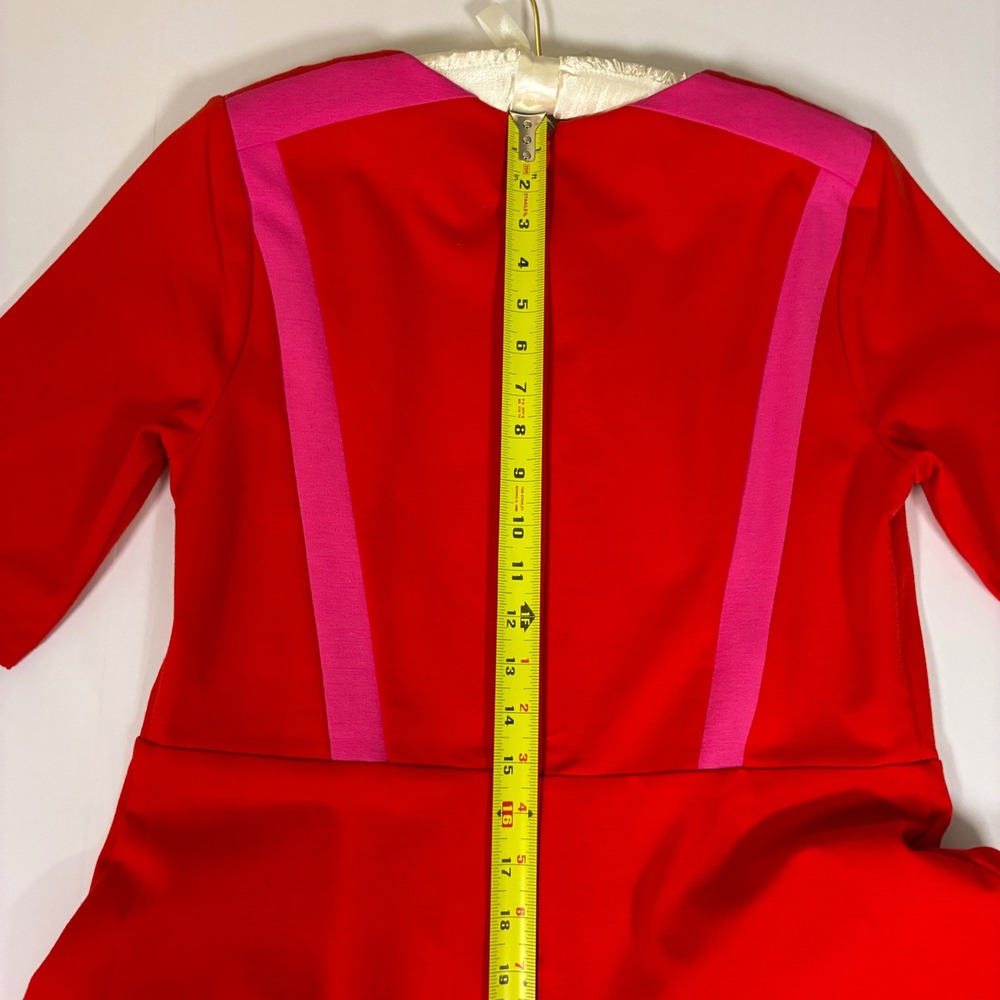 Boden Dress Red 12 Fit and Flare NEW quiet luxury fully lined knit cotton blend - Picture 6 of 10